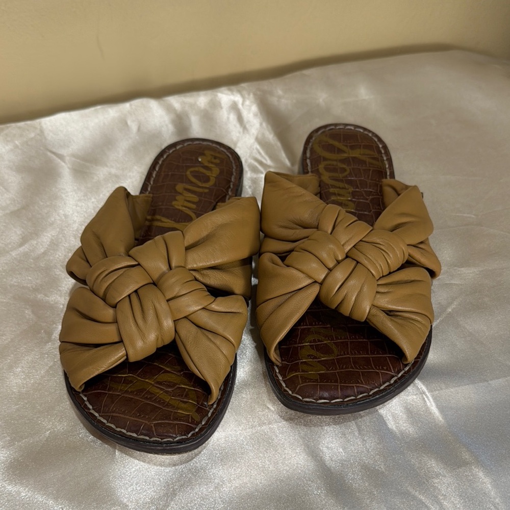 Sam Edelman Brown Knotted Slide Slippers
